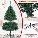 Costway Pre-Lit Hinged Artificial Christmas Tree, 4–9 ft, Warm White & Multicolor LEDs, 11 Lighting Modes