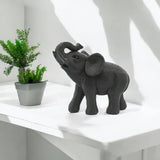 Sagebrook Home 7" Elephant Sculpture, Metallic Gold Polyresin Tabletop Figurine