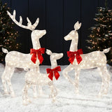 Best Choice Products 3-Piece 2D Lighted Deer Family, 4ft Outdoor Christmas Set with 175 Warm White LEDs