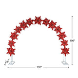 Mr. Christmas 8.5ft Illuminated Poinsettia Arch with Warm White LEDs, Outdoor Metal Display