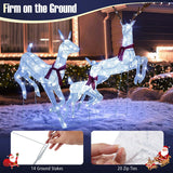 Costway Lighted Christmas Reindeer Family Set, 3 Pieces, 255 Cold White LEDs, Buck, Doe & Fawn