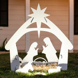Best Choice Products 4ft Outdoor Nativity Scene with Holy Family, Sheep & Donkey