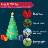 Joyfy 8 ft Christmas Tree Inflatable with Projection Lights, Green Indoor & Outdoor Holiday Decoration