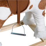 Qaba Plush Rocking Horse with Neighing & Galloping Sounds, Light Brown/White