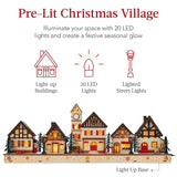 Best Choice Products Pre-Lit Wooden Christmas Village, 29" with 20 LEDs