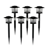 Nature Spring Solar LED Pathway Coach Lights, 6-Pack, Black, Cool White, 15"