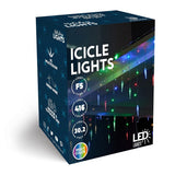 Joyfy 416 LED Christmas Icicle Lights, 78 Drops, 30.2ft Warm White with 8 Modes
