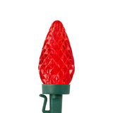 Northlight C9 Faceted LED Christmas Lights, 100 Red & Pure White Bulbs, 66 ft Lighted Length