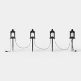 Wondershop LED Christmas Lantern Pathway String Lights, 4 Black Lanterns