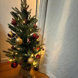 Costway 3 ft Pre-Lit Tabletop Christmas Tree with 50 Warm LED Lights and Timer