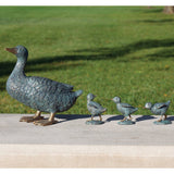 Roman 11" Tall Duck with Ducklings Garden Statue Set, 4-Piece, Gray Resin