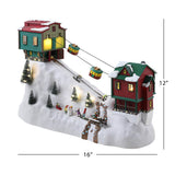 Mr. Christmas Winter Wonderland Animated Cable Cars with Skiers, 20 LED Lights & 30 Songs