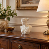 HomeRoots 9" White Woman Bust Statue, Glossy Ceramic, Handmade Tabletop Sculpture