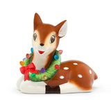 Mr. Christmas 9" Nostalgic Ceramic Lighted Reindeer with LED Wreath & Timer