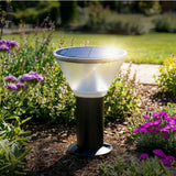 Bell + Howell 12" Solar LED Bollard Pathway Light, 350 Lumens, 3 Color Modes with Ground Stakes