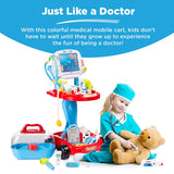 Best Choice Products Kids Play Doctor Kit with Mobile Medical Cart, 17 Accessories & Carrying Case