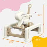 Qaba 5-in-1 Toddler Rocking Horse with Detachable Balance Board, Push Handle & Footrests