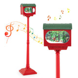 Costway 59" Musical Christmas Street Lamp, Sound-Activated Snow Globe with Detachable Mailbox Lantern