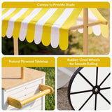 Best Choice Products Kids Lemonade Stand Play Kitchen with Canopy, Chalkboard, Wheels & 8 Accessories