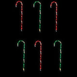 Northlight 28" Lighted Candy Cane Pathway Markers, Set of 6, Red & Green with 100 Lights