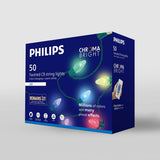 Philips Chromabright C9 Smart Christmas String Lights, 50 RGBW LEDs, 32.67 ft