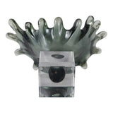 Agua Splash Abstract Sculpture with Clear Base, 13" Gray Resin Tabletop Décor
