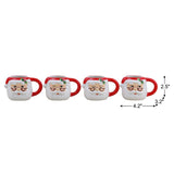 Mr. Christmas Santa Espresso Mugs, Set of 4, 2 oz Ceramic Cups, Microwave & Dishwasher Safe
