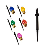 Novelty Lights Jumbo C7 LED Pathway Lights, 6ft, 5 Multicolor Lights with Ground Stakes