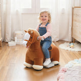 Qaba 6V Electric Ride-On Horse with Music, Foot Pedal & Washable Cover