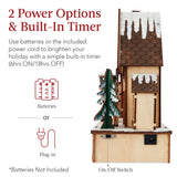Best Choice Products Pre-Lit Wooden Christmas Village, 29" with 20 LEDs