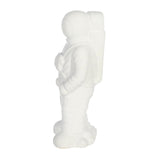 White Ceramic Astronaut Statue, 12" Glossy Stoneware Figurine, Space-Themed Tabletop Décor