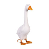 Evergreen Giddy the Goose White Metal Porch Statue, 21" Tall, Indoor & Outdoor Garden Décor