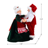 Mr. Christmas 11.5" Really Dancing Santa & Mrs. Claus with Sound Activation & 8 Christmas Carols