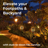 Techko Solar Outdoor Torch Lights, 2-Pack, Flickering Flame & Steady Light, 3-in-1 Design