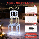 Costway Stacked Christmas Gift Box Lights, 3 ft, 3 Boxes with 200 Warm & Cold White LEDs