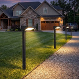 C Cattleya Solar LED Pathway Lights, 6-Pack, Adjustable Height up to 19.25", Black, 3000K Warm White