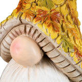 Northlight 16.5" Fall Harvest Gnome Garden Statue, Maple Leaf Mushroom Hat Décor