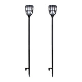 Techko Solar Outdoor Torch Lights, 2-Pack, Flickering Flame & Steady Light, 3-in-1 Design