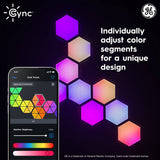 GE Cync Dynamic Effects Smart LED Hexagon Light Panels, 7-Pack, Full Color with Music Sync