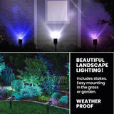 Bell + Howell Bionic Color Burst Solar LED Landscape Spotlights, 8-Pack, Color Changing