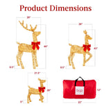 Best Choice Products 3-Piece 2D Lighted Deer Family, 4ft Outdoor Christmas Set with 175 Warm White LEDs