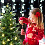 Costway 3 ft Pre-Lit Tabletop Christmas Tree with 50 Warm LED Lights and Timer