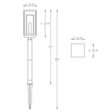 C Cattleya Solar LED Path Lights, 4-Pack, Black, 3000K Warm White, 28" with Stakes