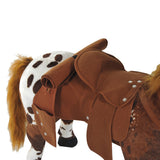 Qaba Plush Ride-On Horse with Neighing & Galloping Sounds, Padded Seat