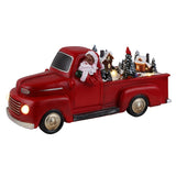 Mr. Christmas 10.5" Animated Santa Red Truck with LED Headlights, 8 Christmas Carols & Timer