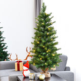 Costway 3 ft Pre-Lit Tabletop Christmas Tree with 50 Warm LED Lights and Timer