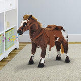 Qaba Plush Ride-On Horse with Neighing & Galloping Sounds, Padded Seat