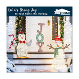 Joyfy 3 ft Lighted Stacked JOY Yard Decoration, Red & Green 2D Christmas Display, 30 LEDs