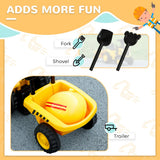 Cat Caterpillar Licensed Ride-On Excavator with Shovel & Trailer, Foot-Powered