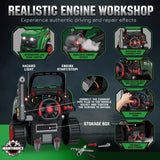 Qaba Large Truck Engine Toy Mechanic Repair Set with Lights, Sounds & Mist, 60-pc